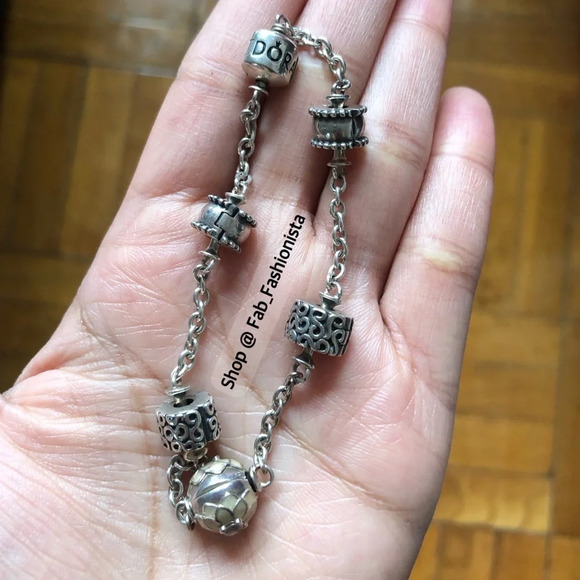 Pandora Sterling Silver clips bracelet - Picture 13 of 14